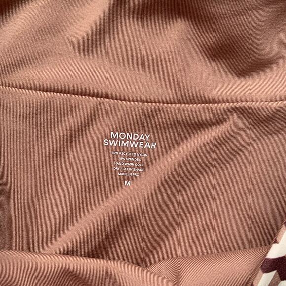 Monday Swimwear Sorrento Bottom and Cala Roja Top Set Husk Geo Print Brown - Picture 12 of 14